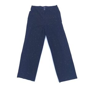 Alfani Women Pants PM Black Gold Glitter Wide Leg Pull On Stretch Petite